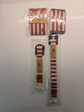 THREAD Pink and Black Striped Lanyard & Wallet Set